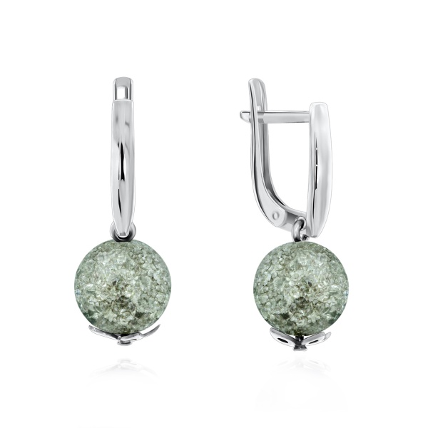 Серьги из серебра с кварцем