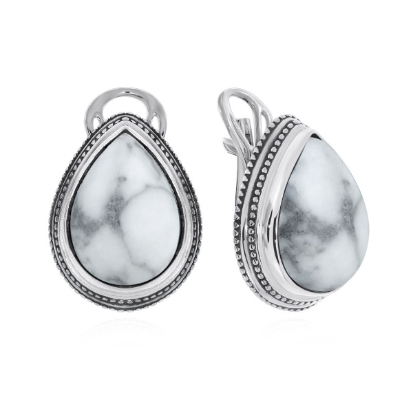 Серьги из серебра с кахолонгом