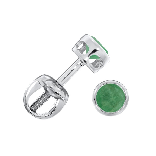 Пусеты из серебра с бериллами П340192540 от KRASNOE, металл Серебро, вставка Берилл