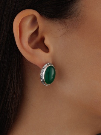 Серьги из серебра с агатами