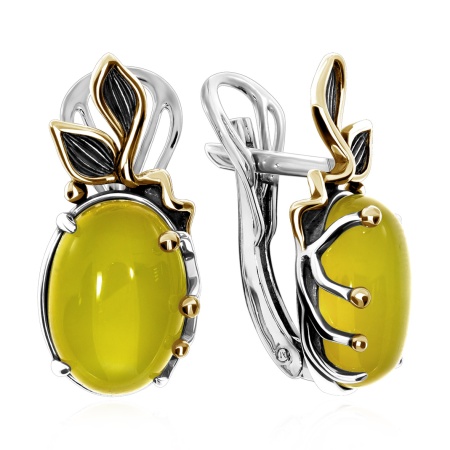 Серьги из серебра с агатами