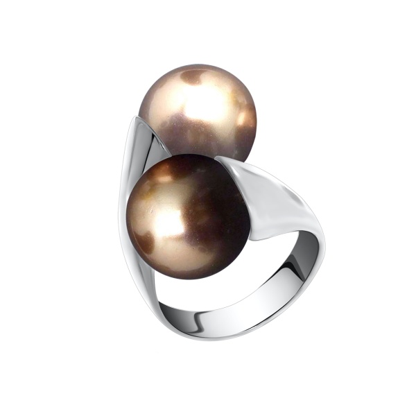 Кольцо из серебра с жемчугом со скидкой