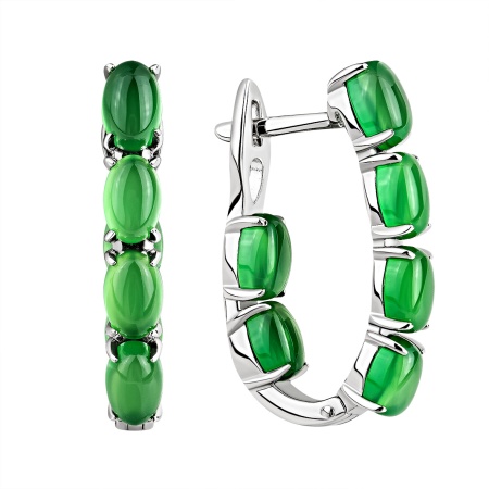 Серьги из серебра с агатами 2340395186-60 от KRASNOE, металл Серебро, вставка Агат