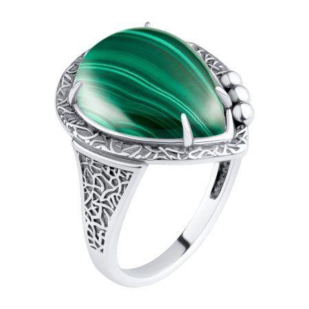 Купить кольцо из серебра с малахитом в интернет-магазине KRASNOE