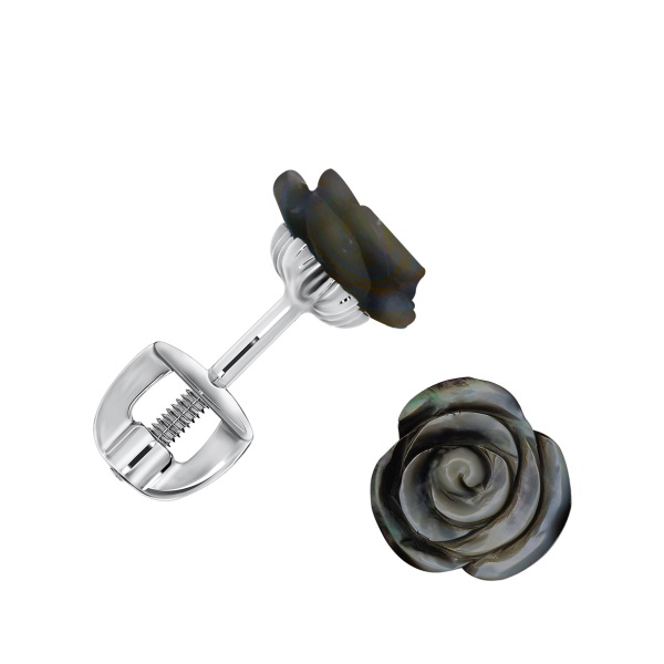 Пусеты из серебра с перламутрами П340491280-20 от KRASNOE, металл Серебро, вставка Перламутр