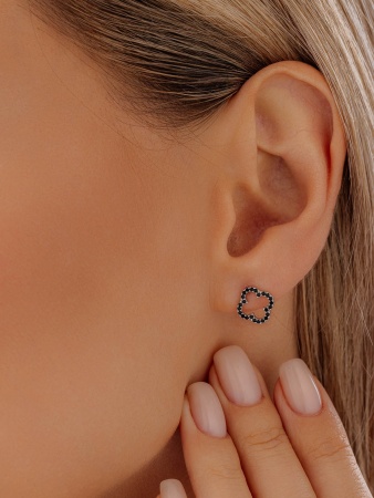 Пусеты из серебра с ситаллами 2340205074л-20 от KRASNOE, металл Серебро, вставка Фианит