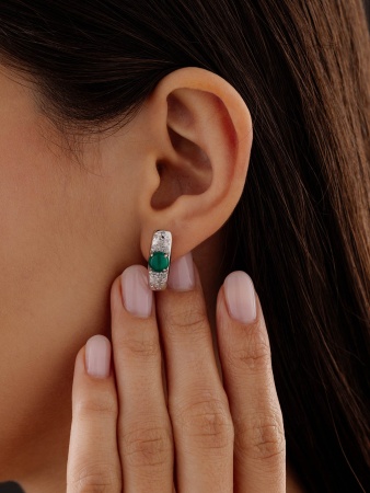 Серьги из серебра с агатами и фианитами 2340392378л-60 от KRASNOE, металл Серебро, вставка Агат