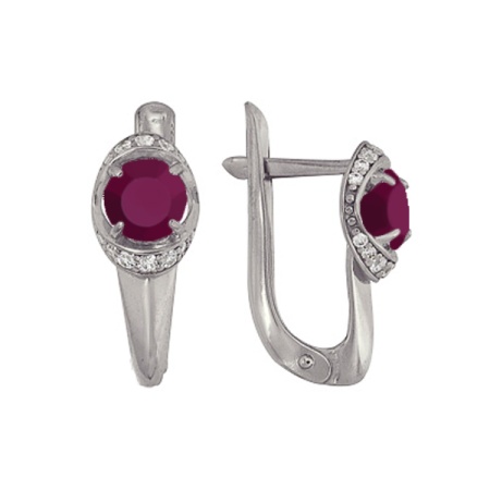 Серьги из серебра с корундом 3987013345л-10 от KRASNOE, металл Серебро, вставка Корунд Натур.