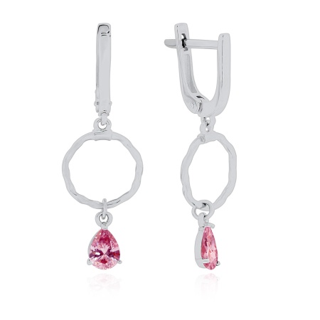 Серьги из серебра с фианитами 2340204754-30 от KRASNOE, металл Серебро, вставка Фианит