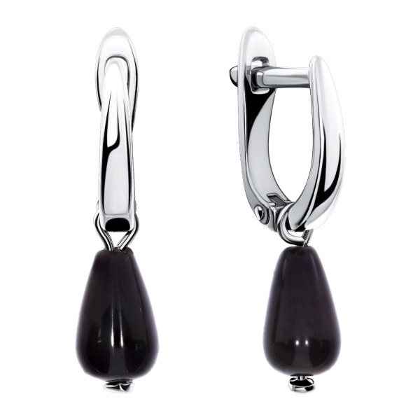 Серьги из серебра с агатами 2340394786-20 от KRASNOE, металл Серебро, вставка Агат