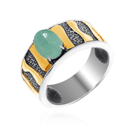 Купить кольцо из серебра с авантюрином в интернет-магазине KRASNOE