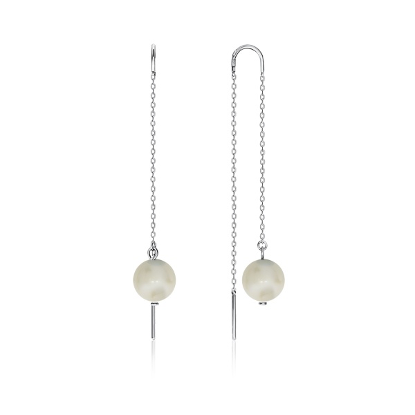 Серьги из серебра с жемчугом