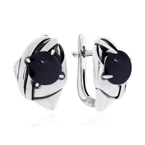 Серьги из серебра с агатами 2340392363-20 от KRASNOE, металл Серебро, вставка Агат