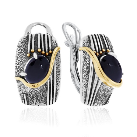 Серьги из серебра с агатами 2317392393-20 от KRASNOE, металл Серебро, вставка Агат