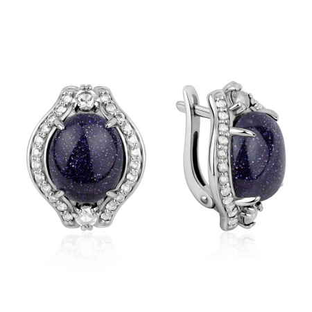 Серьги из серебра с авантюрином