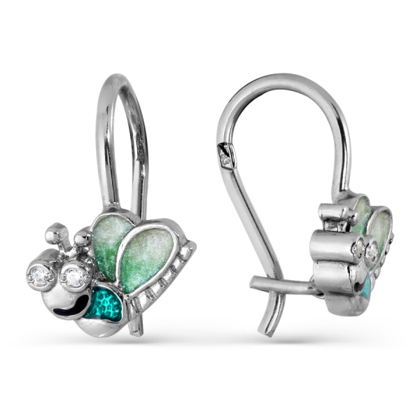 Серьги из серебра с фианитами 3647014105 от KRASNOE, металл Серебро, вставка Фианит