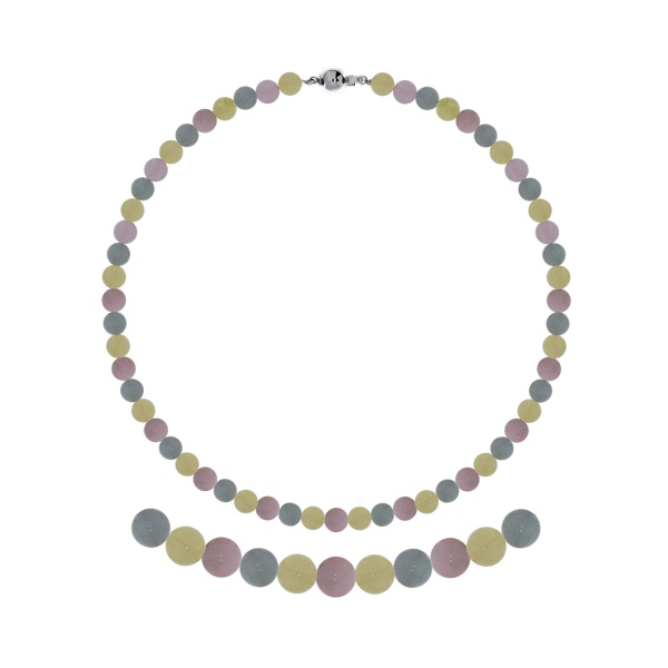 Бусы из серебра с бериллами,  морганитами и  аквамаринами 8340876088-50