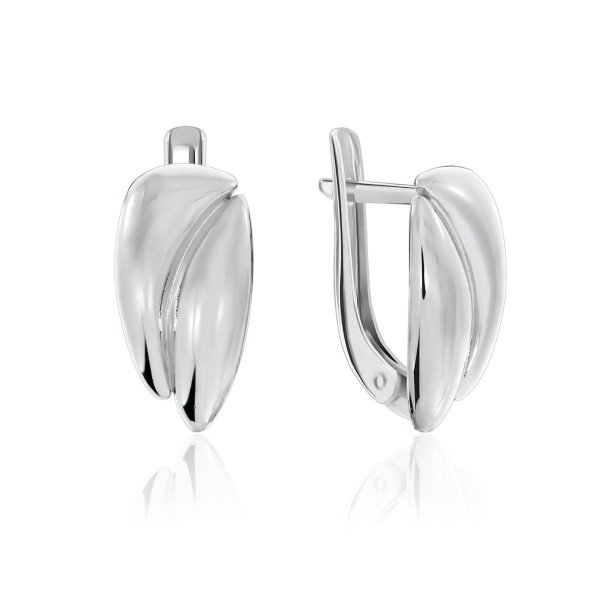 Серьги из серебра без вставок со скидкой