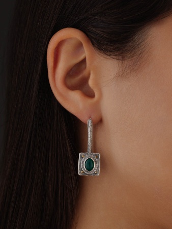 Серьги из серебра с агатами 2317392392-60 от KRASNOE, металл Серебро, вставка Агат