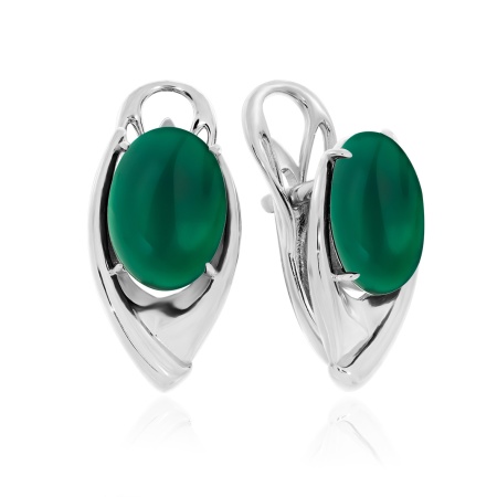 Серьги из серебра с агатами
