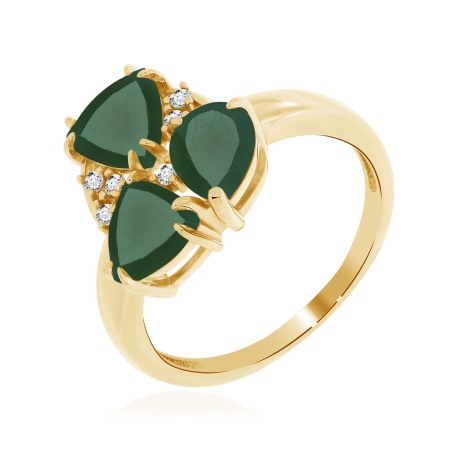 Купить кольцо из серебра с агатами и фианитами в интернет-магазине KRASNOE