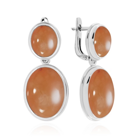 Серьги из серебра с халцедонами