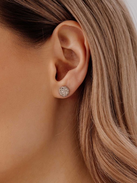 Пусеты из серебра без вставок в ювелирном интернет-магазине