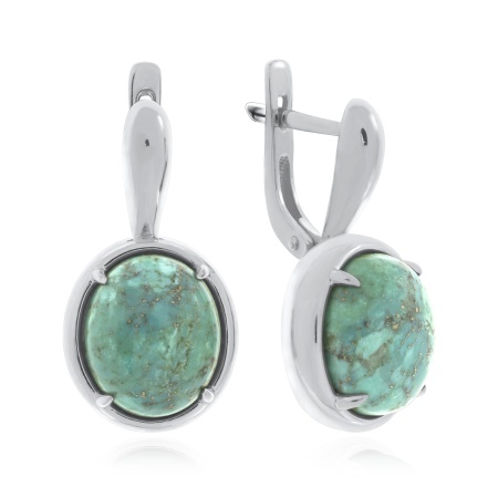 Серьги из серебра с бирюзой