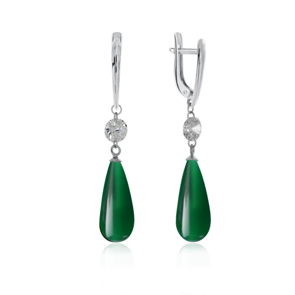 Серьги из серебра с агатом 2340390614-1-60 от KRASNOE, металл Серебро, вставка Агат