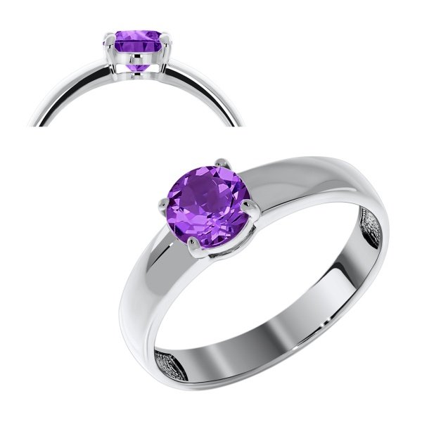 Кольцо из серебра с фианитом со скидкой