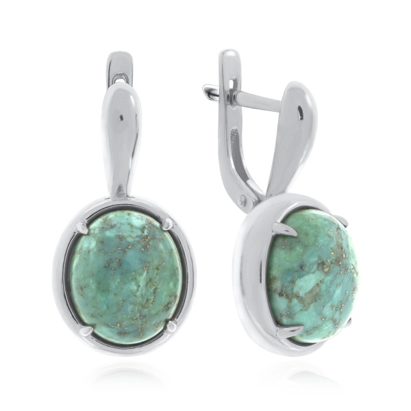 Серьги из серебра с бирюзой