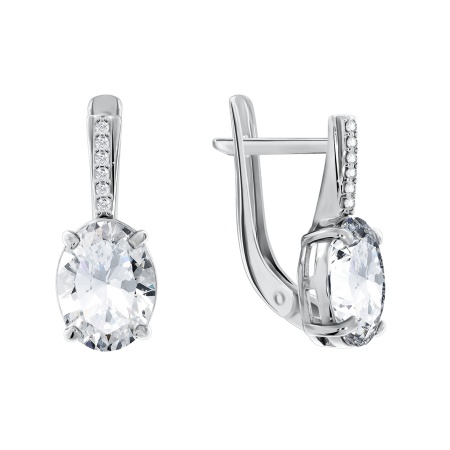 Серьги из серебра с фианитами