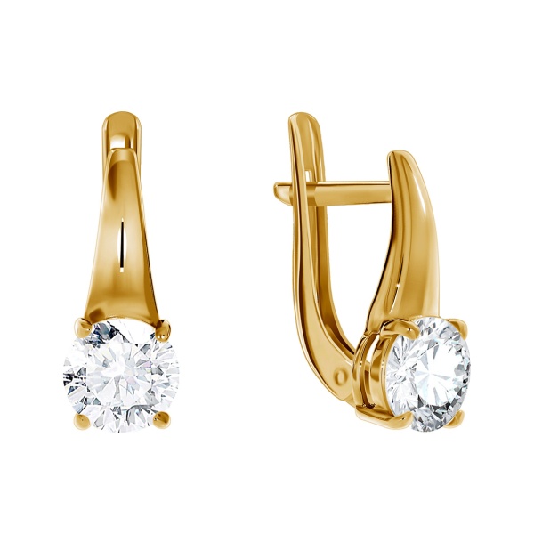 Серьги из серебра с фианитами со скидкой