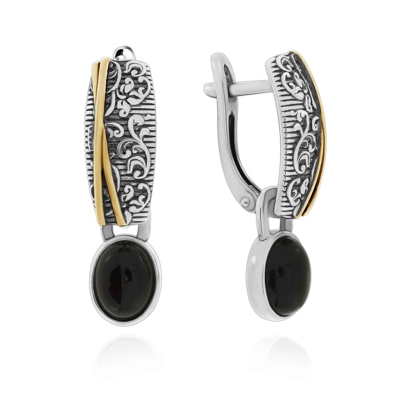 Серьги из серебра с агатами 2317391368-20 от KRASNOE, металл Серебро, вставка Агат