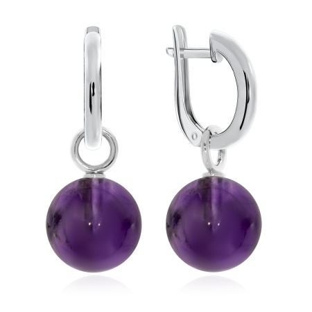Серьги из серебра с аметист