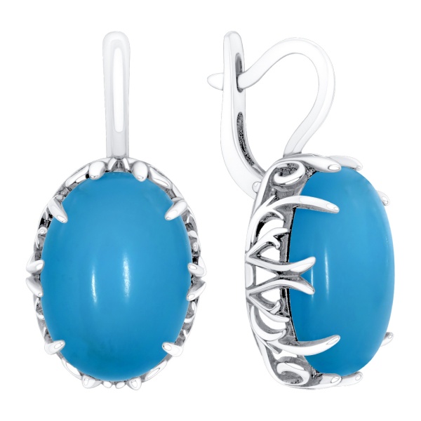 Серьги из серебра с бирюзой 2340Б25783 от KRASNOE, металл Серебро, вставка Бирюза i Серьги из серебра с бирюзой 2340Б25783 от KRASNOE, металл Серебро, вставка Бирюза i