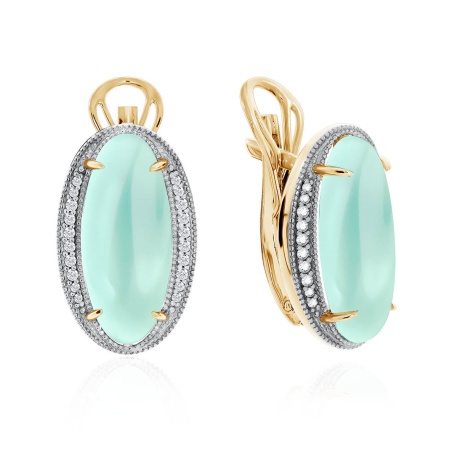 Серьги из серебра с агатами и фианитами 2329390938л-61 от KRASNOE, металл Серебро, вставка Агат