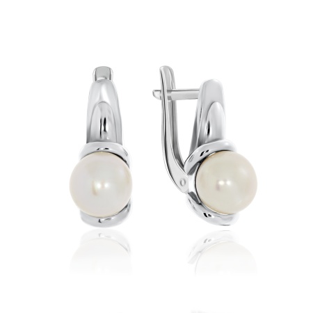Серьги из серебра с жемчугом