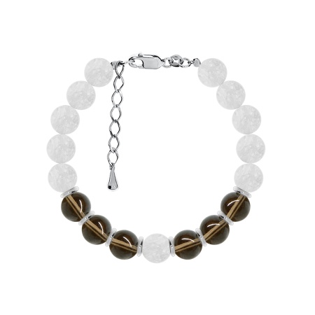 Купить браслет из серебра с топазами и кварцем