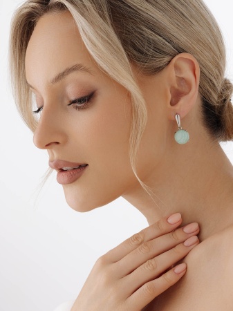 Серьги из серебра с амазонитами