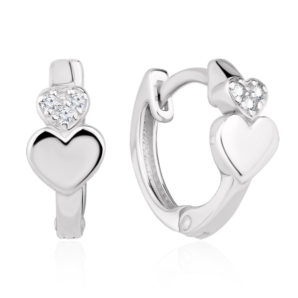 Серьги из серебра с фианитом