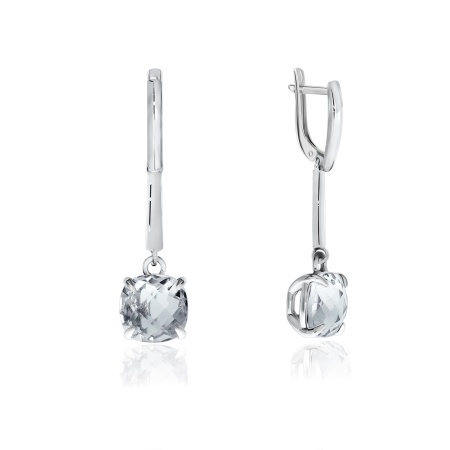 Серьги из серебра с фианитами