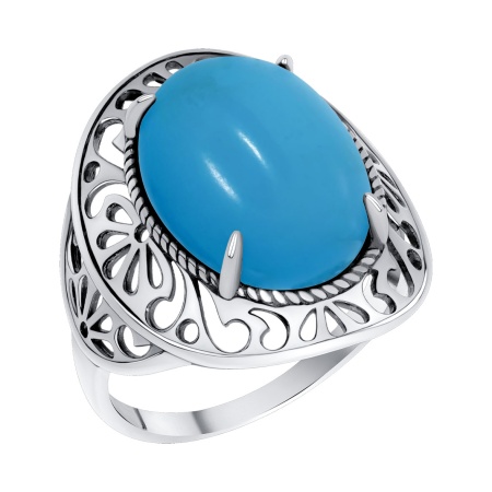 Купить кольцо из серебра с бирюзой в интернет-магазине KRASNOE