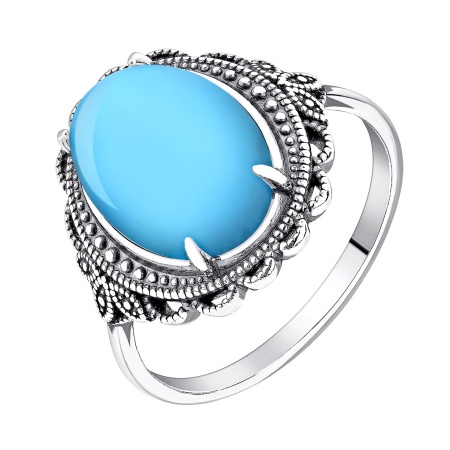 Купить кольцо из серебра с бирюзой в интернет-магазине KRASNOE