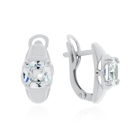 Серьги из серебра с фианитами