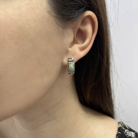 Серьги из серебра с авантюрином