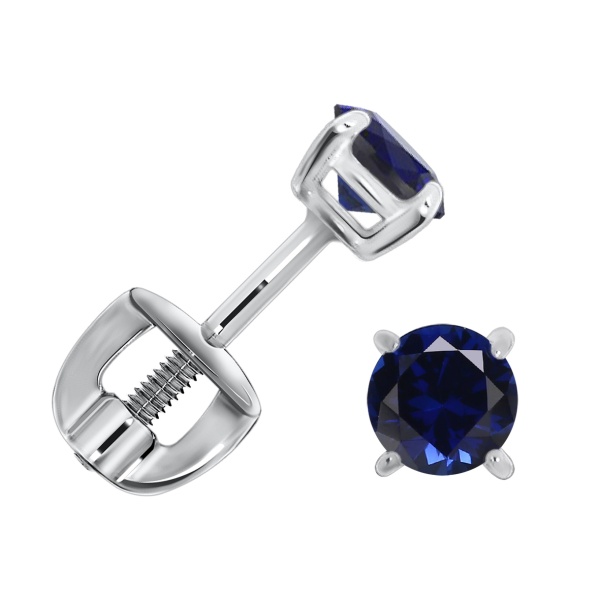 Пусеты из серебра с корундом со скидкой