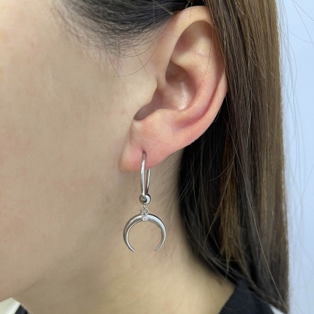 Серьги из серебра с фианитами