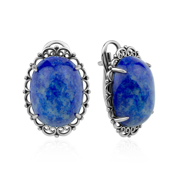 Серьги из серебра с лазуритом