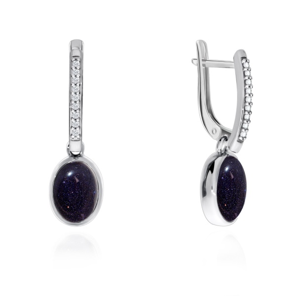 Серьги из серебра с авантюрином